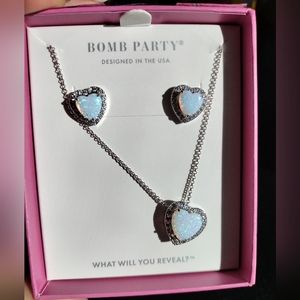 Frosted Fire Opal Necklace and Earring Set